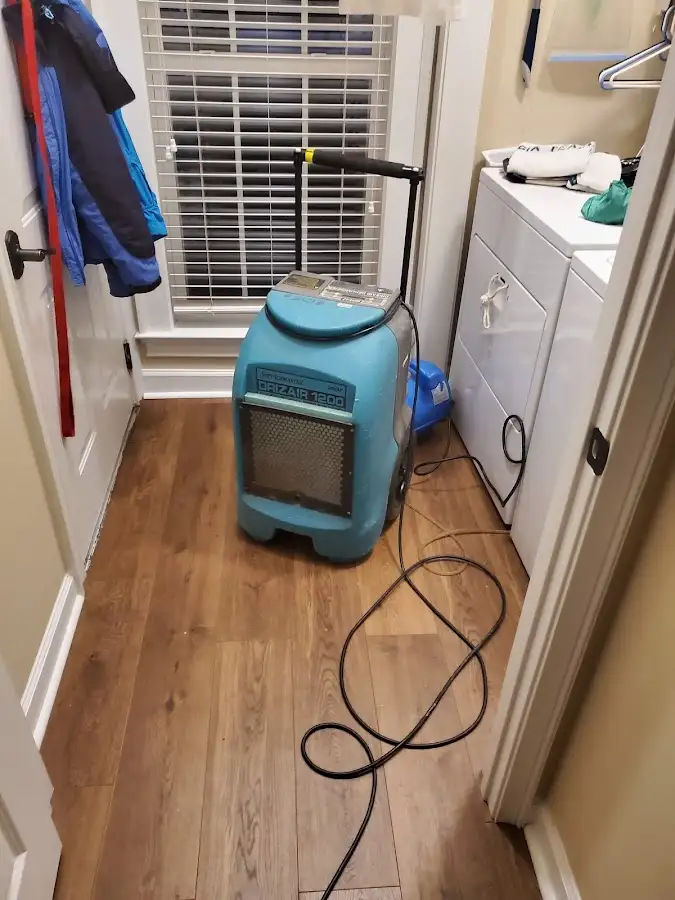 Commercial dehumidifier deployed for Flood Damage Cleanup in Greenwood